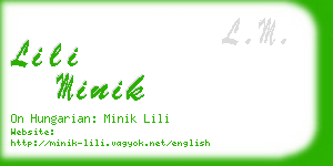 lili minik business card